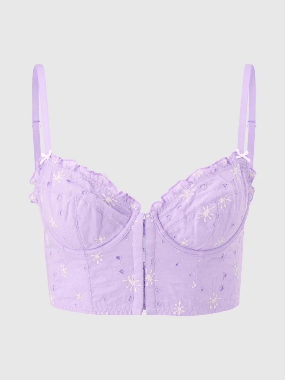 NWT Lavender Sweet Bloom Eyelet Bustier Bra